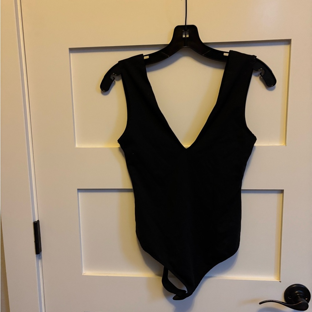 Free People Sleek Black Bodysuit